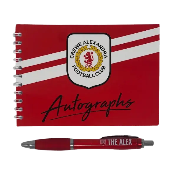 Crewe Alexandra autograph book and pen set No Background - 1 (1)