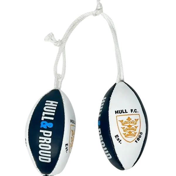 Hull FC Mini Rugby Ball Hangers No Background - 3